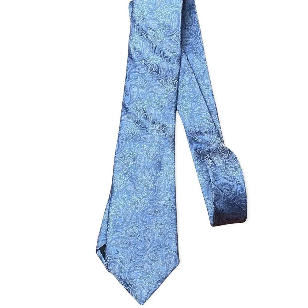 Michael Kors blue paisley 100% silk tie